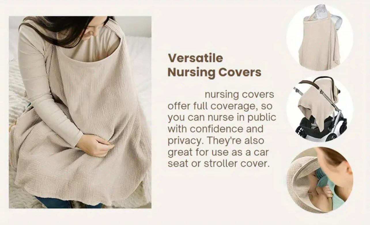 Breathable Cotton Baby Nursing Cover/ Swaddle & Pram Cover