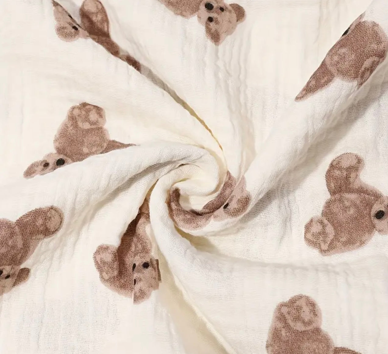 Large Cotton Teddy Print Tassle Blanket Swaddle