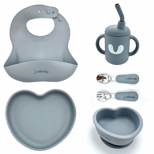 Love is in the Air 6 Pc Weaning Set (Pebble Grey)